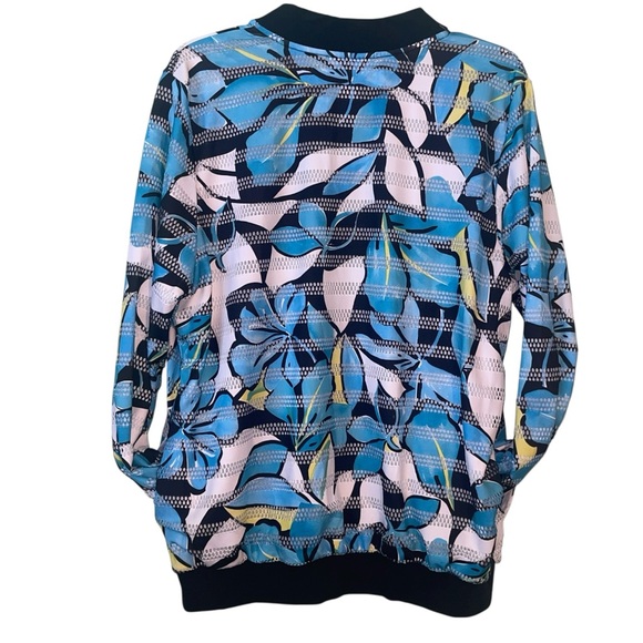 Alfred Dunner perforated print, Floral bomber style lightweight jacket Sz 14 GUC - Picture 5 of 9